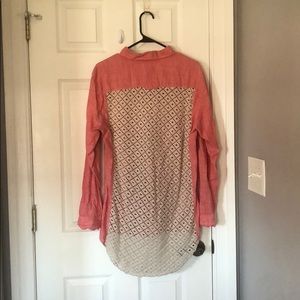 Free People button up with lace back